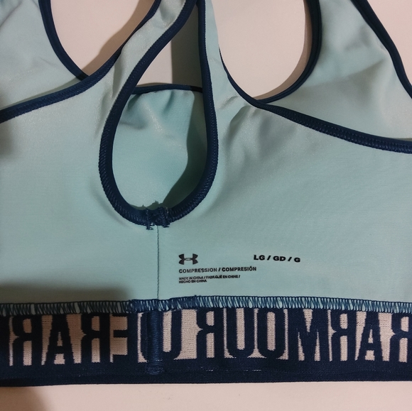 UNDER ARMOR WORKOUT BRA L TEAL - Picture 3 of 5
